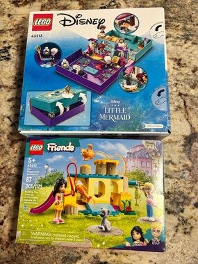 NIB Sealed 2 sets Lego Disney Little Mermaid Story Book & Friends Cat Playground